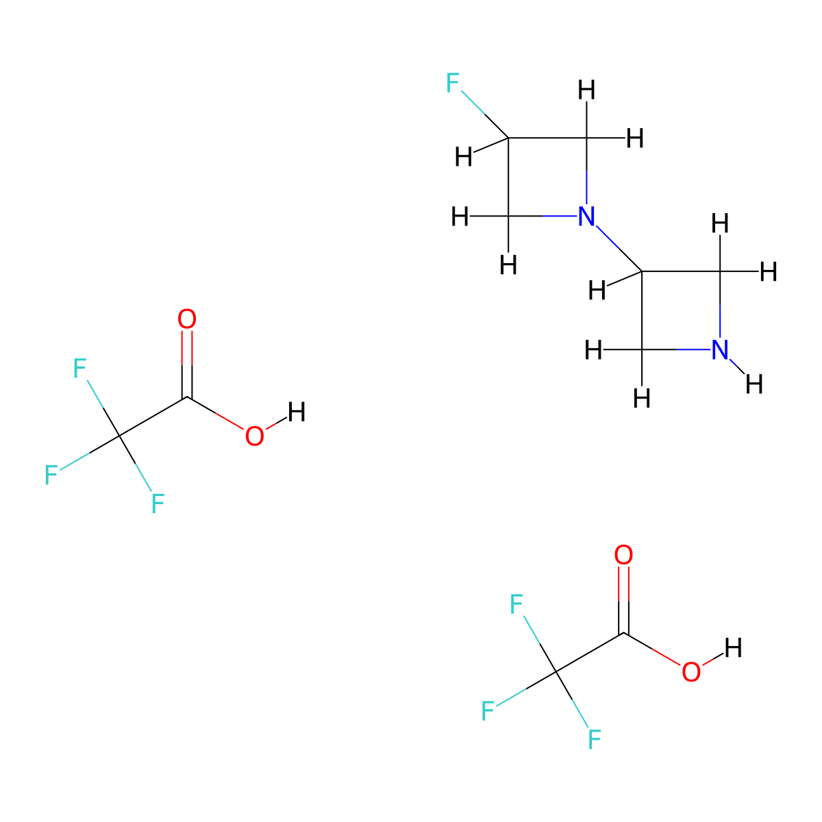 1-(Azetidin-3-yl)-3-fluoroazetidine; bis(trifluoroacetic acid) molecular structure, CAS 2260936-87-4