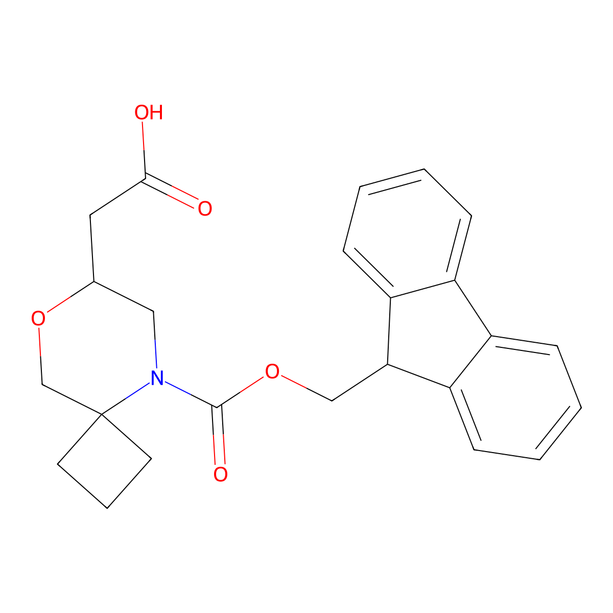 2-(5-{[(9H-fluoren-9-yl)methoxy]carbonyl}-8-oxa-5-azaspiro[3.5]nonan-7-yl)acetic acid molecular structure, CAS 2260936-93-2