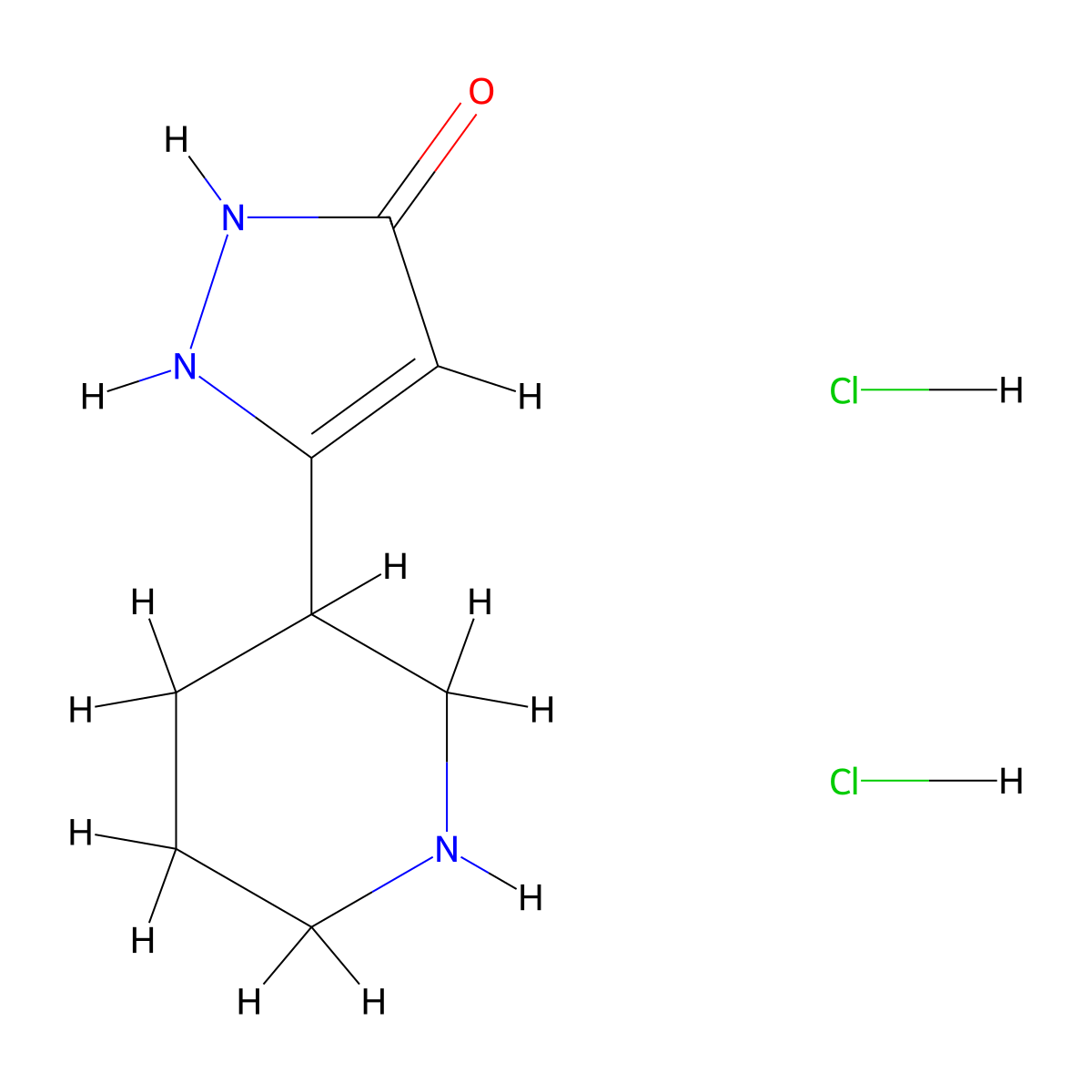 5-Piperidin-3-yl-1,2-dihydropyrazol-3-one;dihydrochloride molecular structure, CAS 2260936-96-5