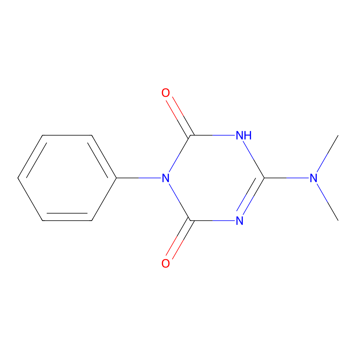6-(Dimethylamino)-3-phenyl-1,2,3,4-tetrahydro-1,3,5-triazine-2,4-dione molecular structure, CAS 2260936-99-8