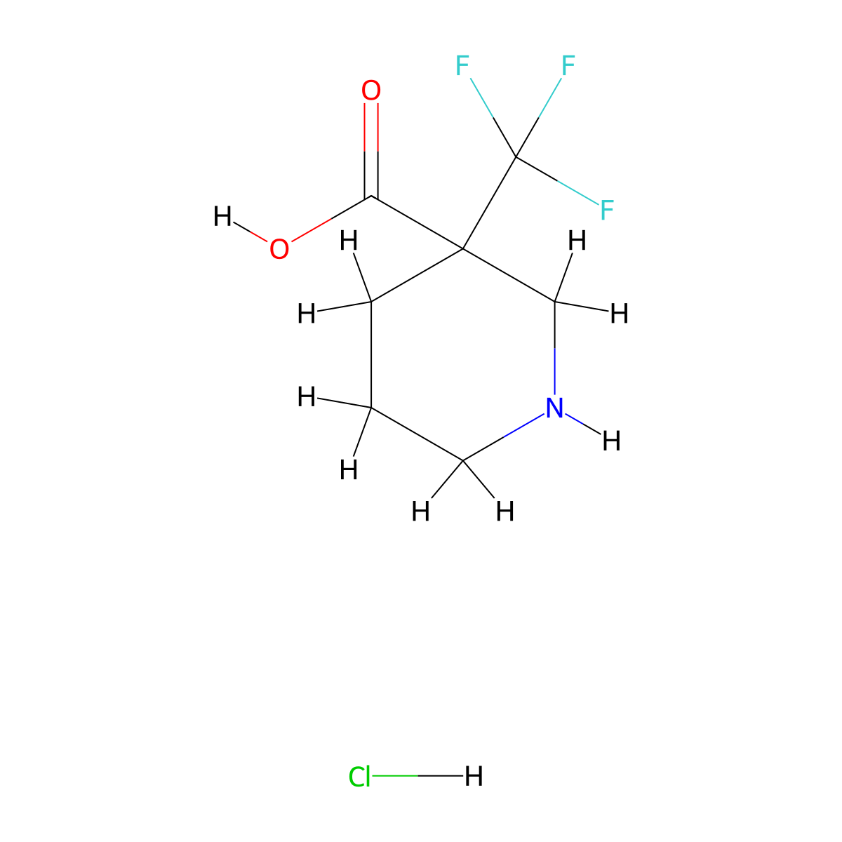 3-(Trifluoromethyl)piperidine-3-carboxylic acid hydrochloride molecular structure, CAS 2260937-04-8