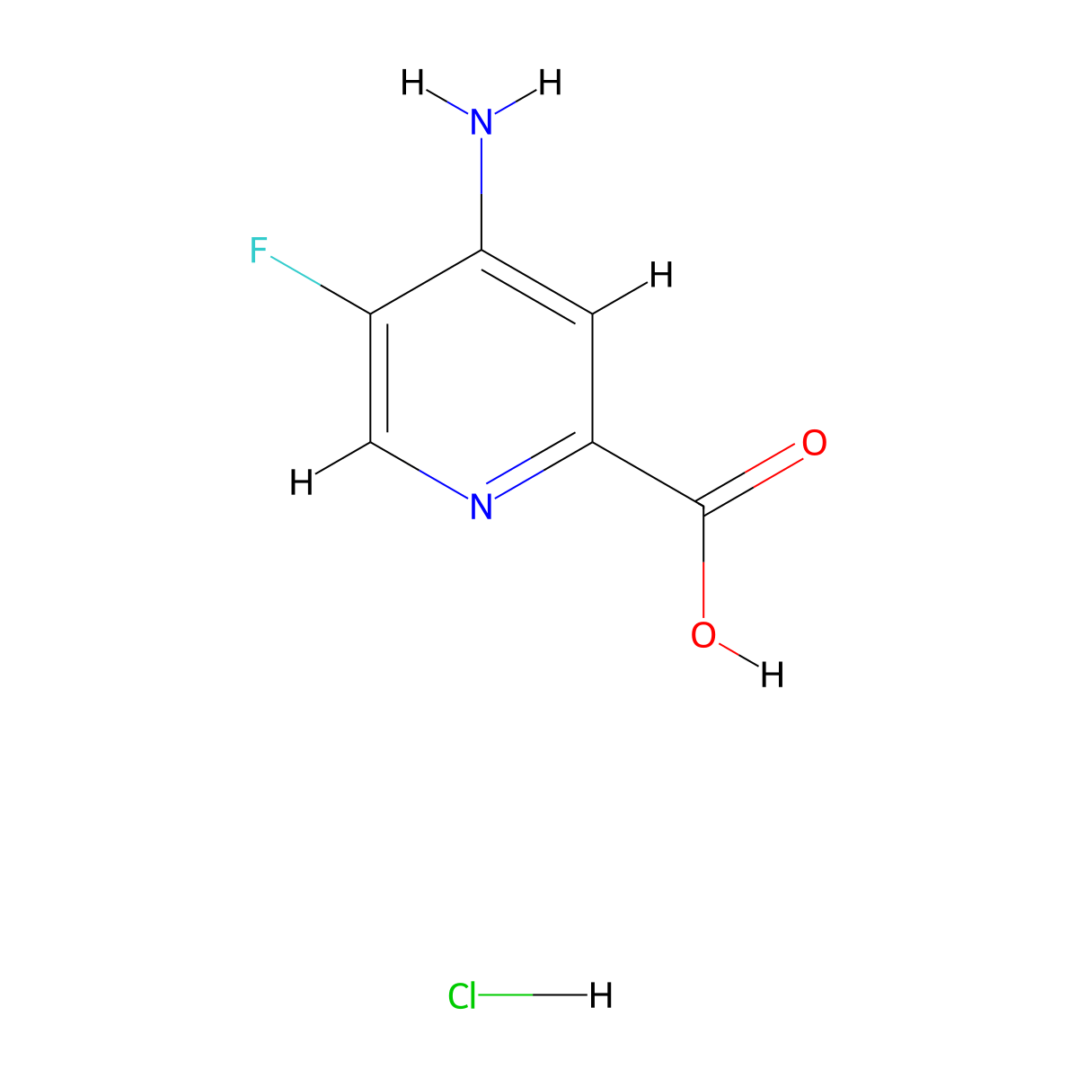 4-Amino-5-fluoropyridine-2-carboxylic acid hydrochloride molecular structure, CAS 2260937-10-6
