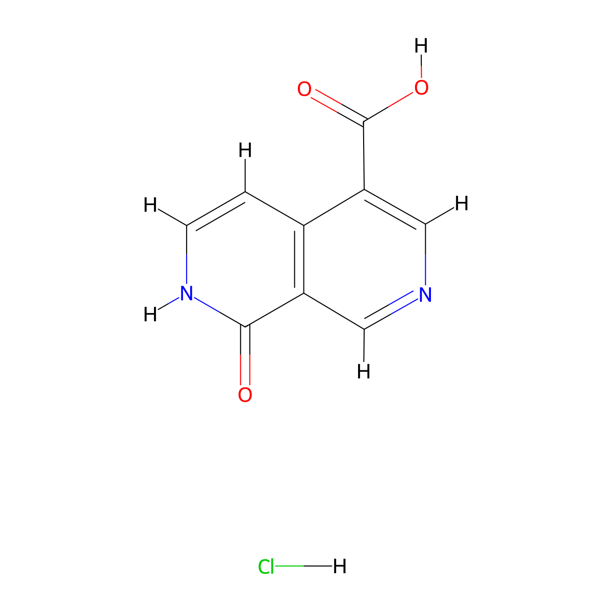 8-Oxo-7,8-dihydro-2,7-naphthyridine-4-carboxylic acid hydrochloride molecular structure, CAS 2260937-14-0