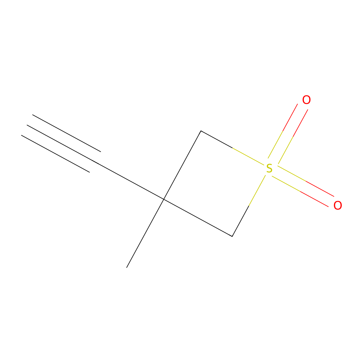 3-Ethynyl-3-methyl-1lambda6-thietane-1,1-dione molecular structure, CAS 2260937-20-8