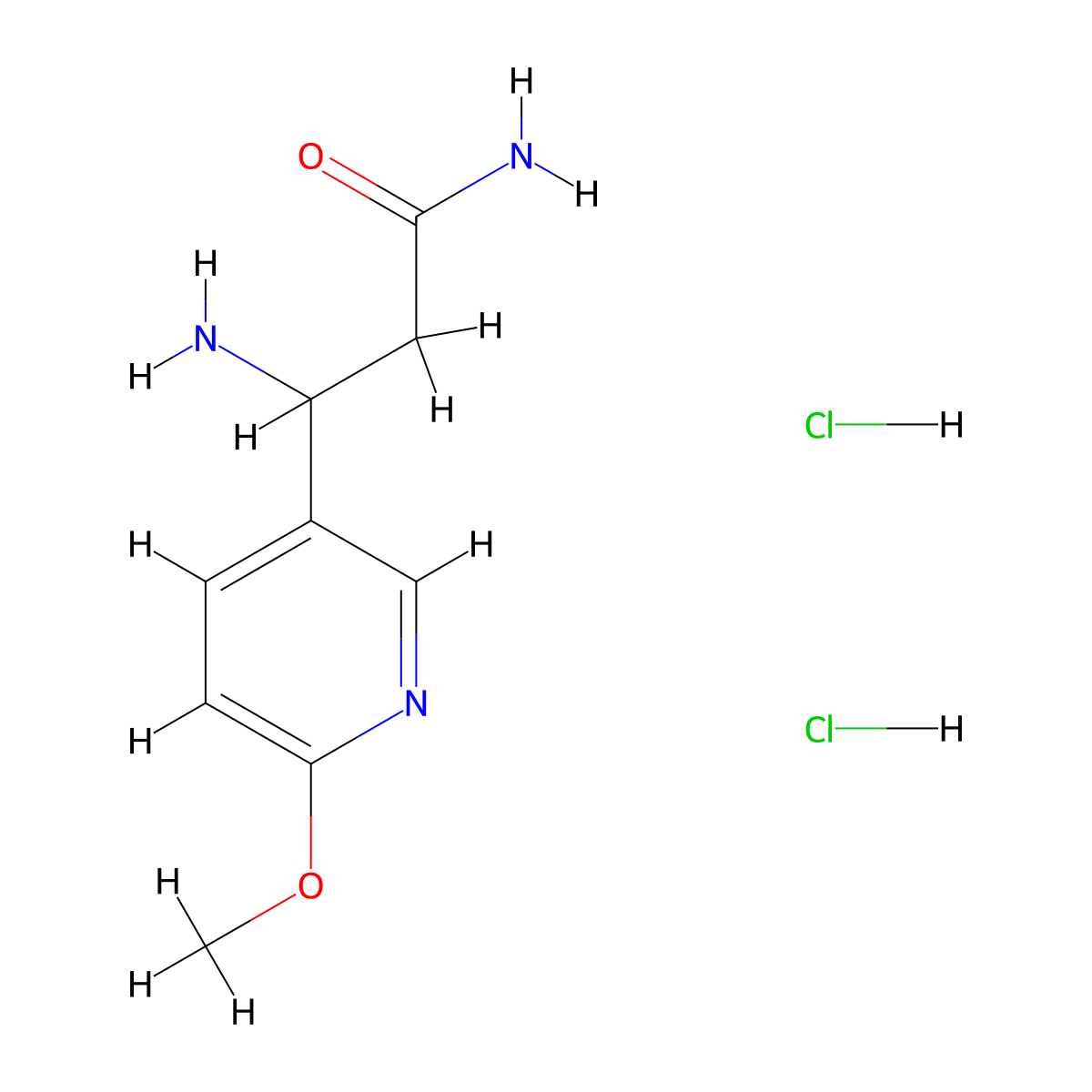3-Amino-3-(6-methoxypyridin-3-yl)propanamide dihydrochloride molecular structure, CAS 2260937-22-0
