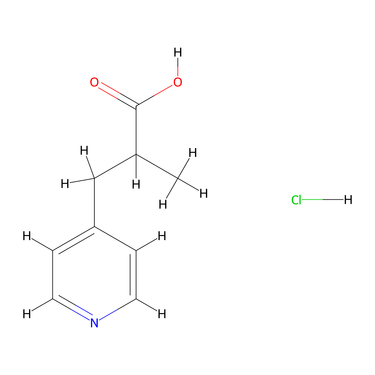 2-Methyl-3-(pyridin-4-yl)propanoic acid hydrochloride molecular structure, CAS 2260937-27-5