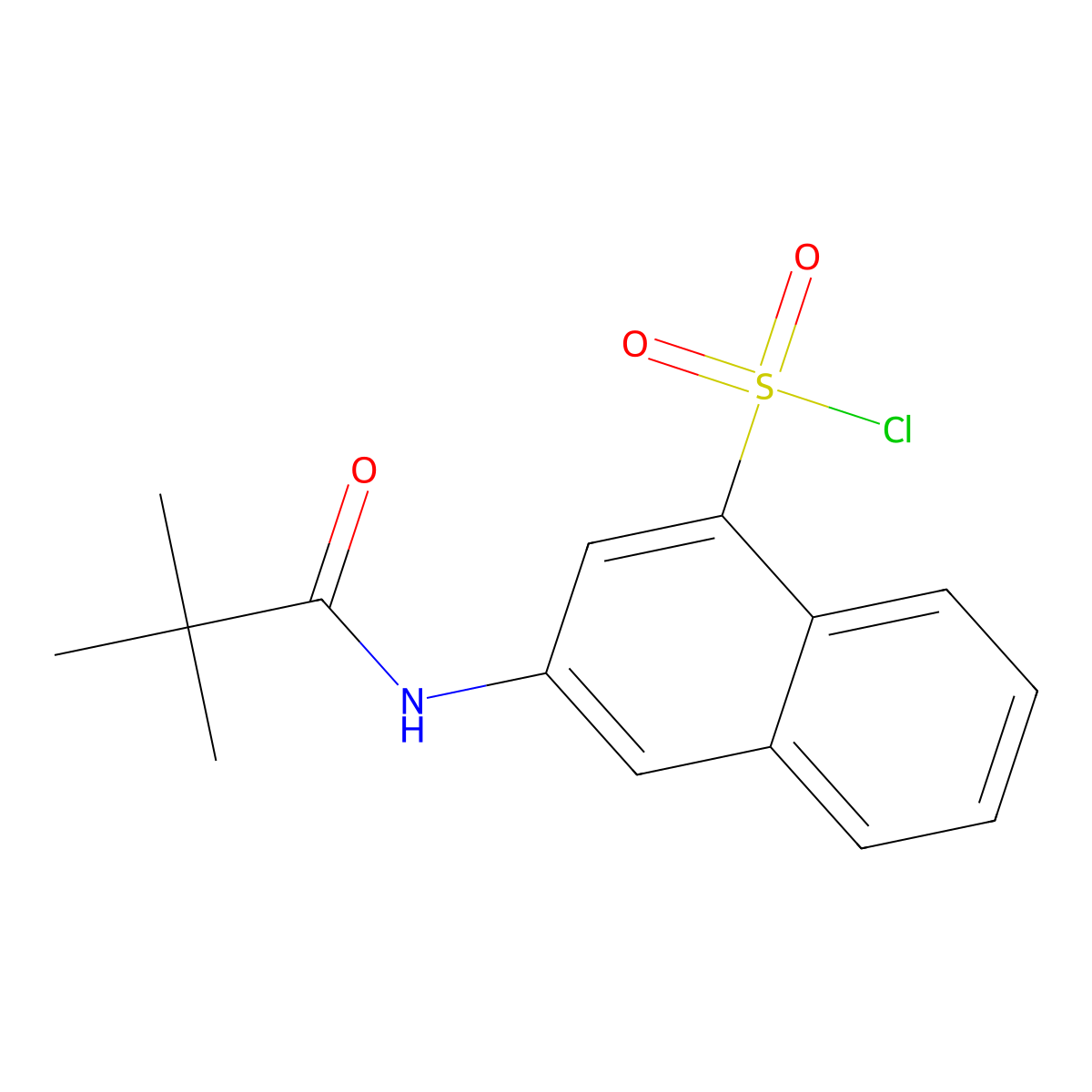 3-(2,2-Dimethylpropanoylamino)naphthalene-1-sulfonyl chloride molecular structure, CAS 2260937-33-3