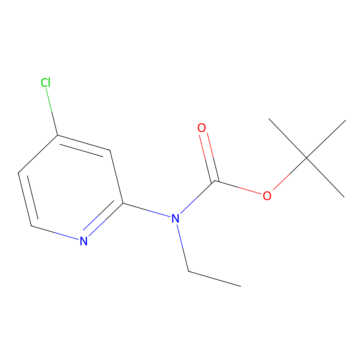 Tert-butyl N-(4-chloropyridin-2-yl)-N-ethylcarbamate molecular structure, CAS 2260937-35-5