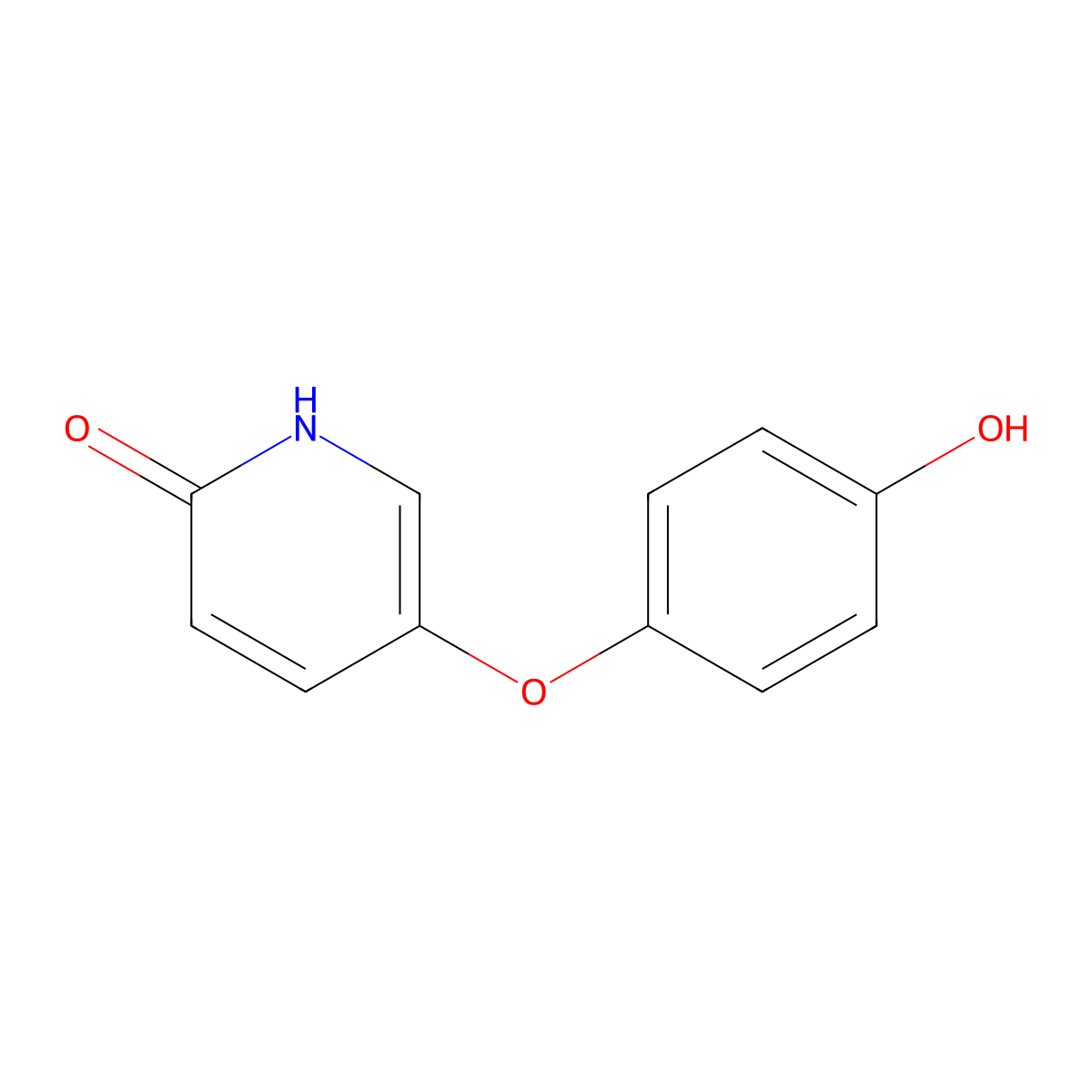 5-(4-Hydroxyphenoxy)-1,2-dihydropyridin-2-one molecular structure, CAS 2260937-38-8