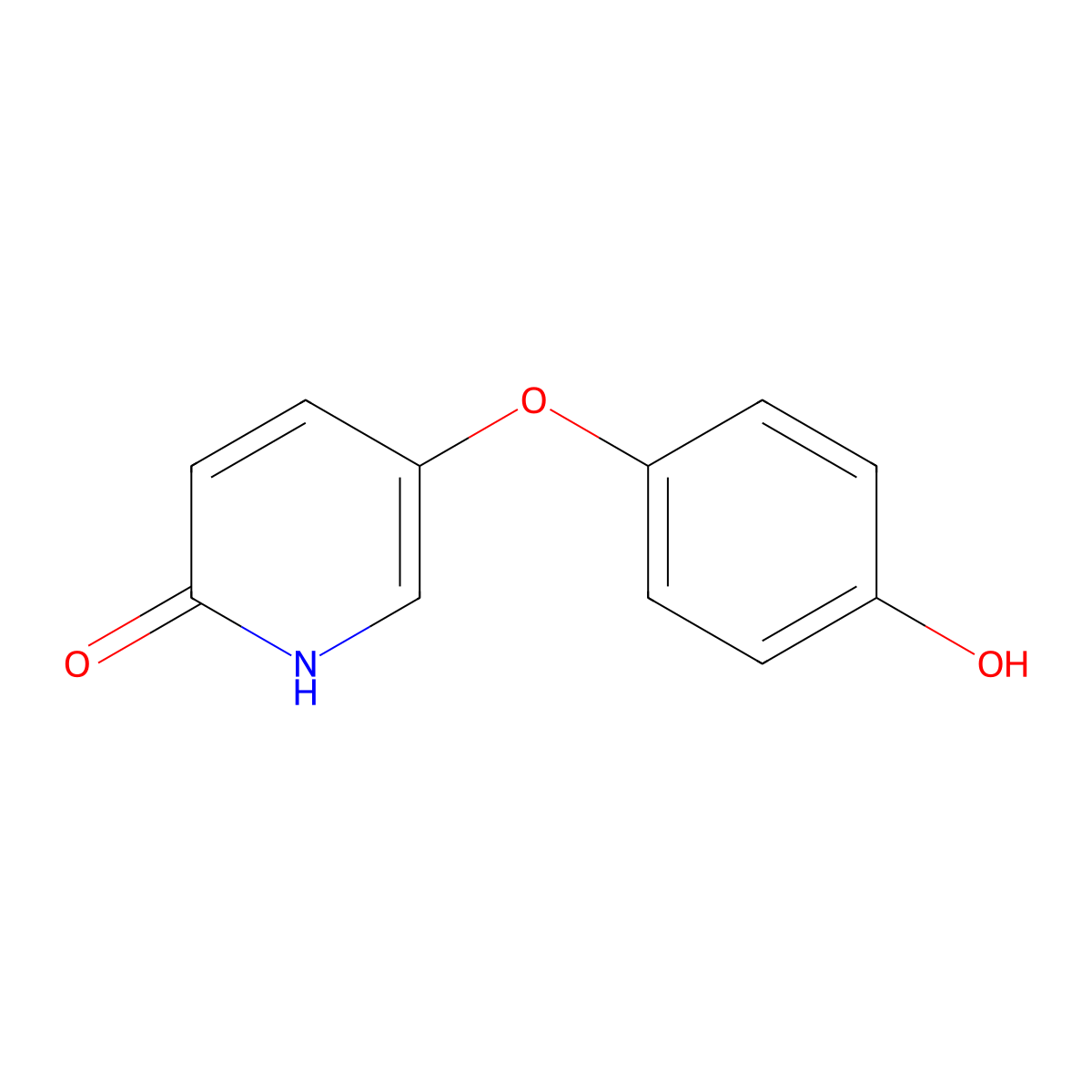 5-(4-Hydroxyphenoxy)-1,2-dihydropyridin-2-one molecular structure, CAS 2260937-38-8
