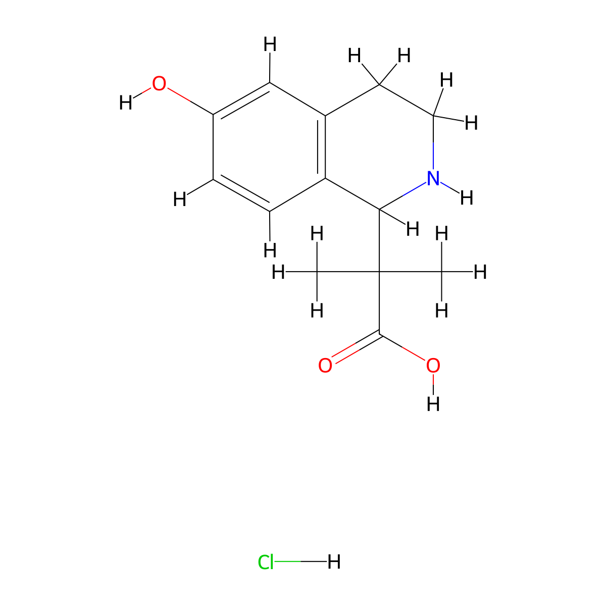 2-(6-Hydroxy-1,2,3,4-tetrahydroisoquinolin-1-yl)-2-methylpropanoic acid hydrochloride molecular structure, CAS 2260937-42-4