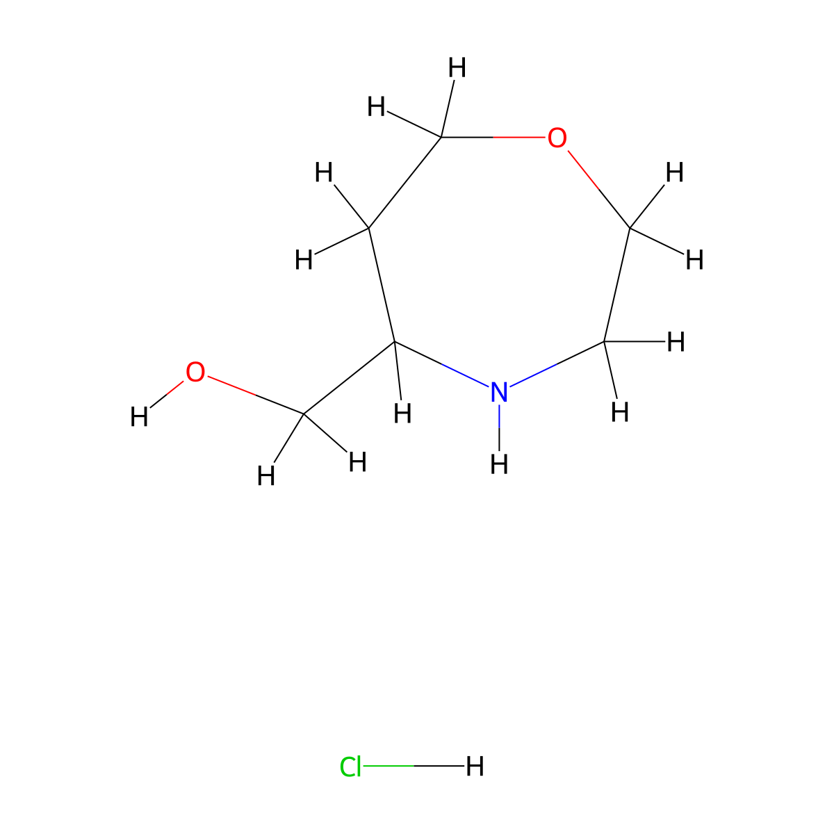 (1,4-Oxazepan-5-yl)methanol hydrochloride molecular structure, CAS 2260937-50-4