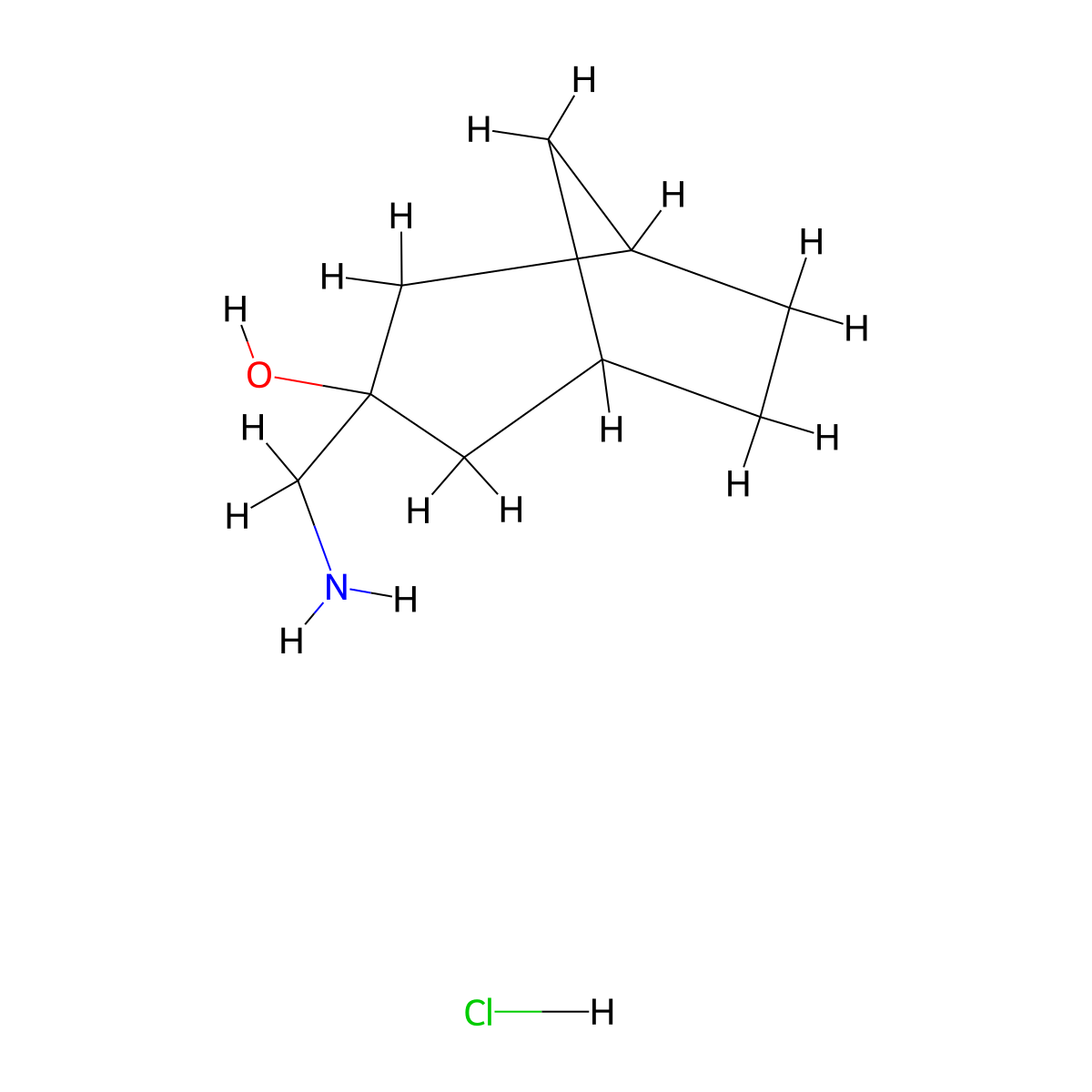 3-(Aminomethyl)bicyclo(3.2.1)octan-3-ol hydrochloride molecular structure, CAS 2260937-53-7