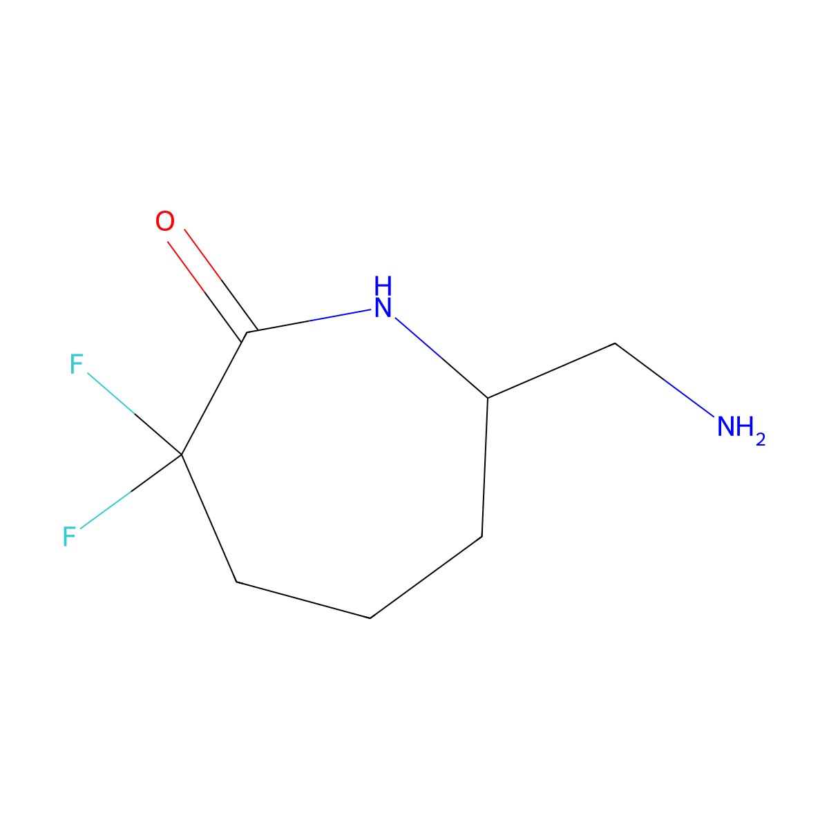 7-(Aminomethyl)-3,3-difluoroazepan-2-one molecular structure, CAS 2260937-60-6
