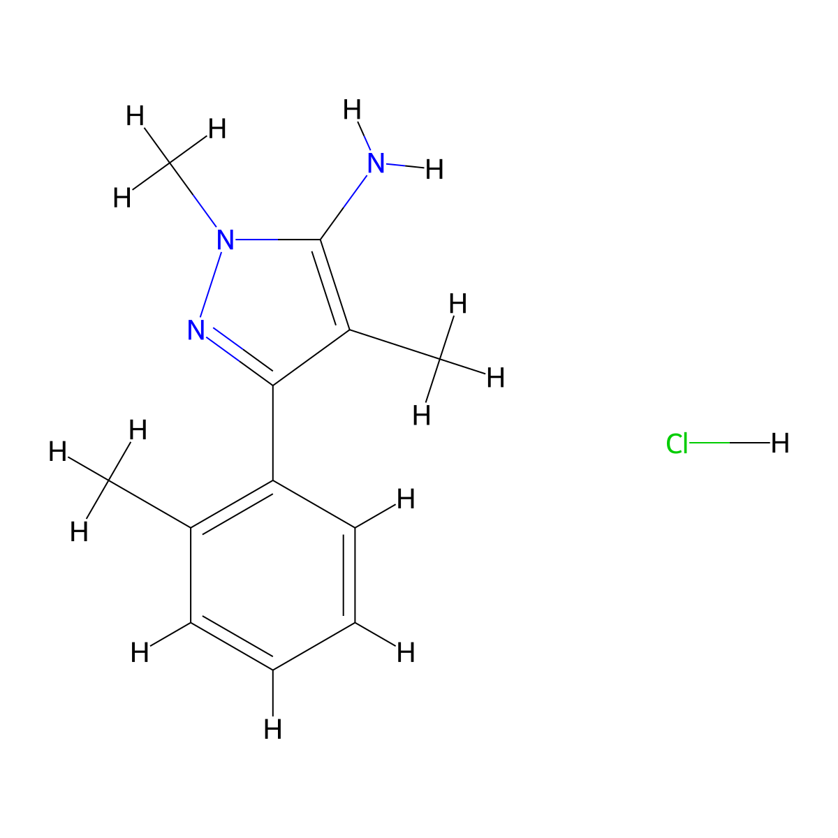 2,4-Dimethyl-5-(2-methylphenyl)pyrazol-3-amine;hydrochloride molecular structure, CAS 2260937-64-0