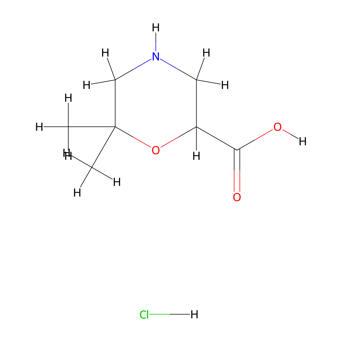 6,6-Dimethylmorpholine-2-carboxylic acid hydrochloride molecular structure, CAS 2260937-66-2