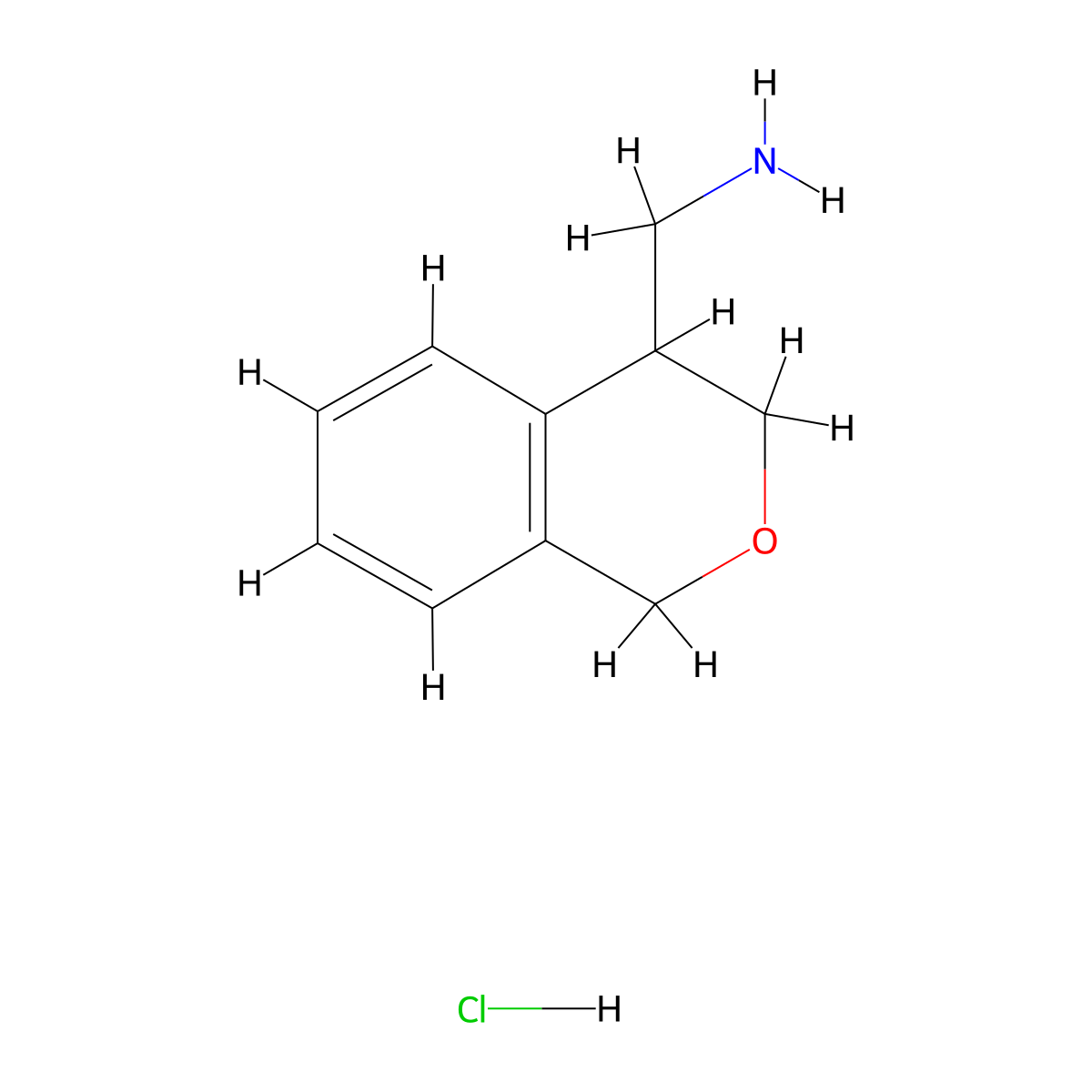 (3,4-dihydro-1H-2-benzopyran-4-yl)methanamine hydrochloride molecular structure, CAS 2260937-67-3