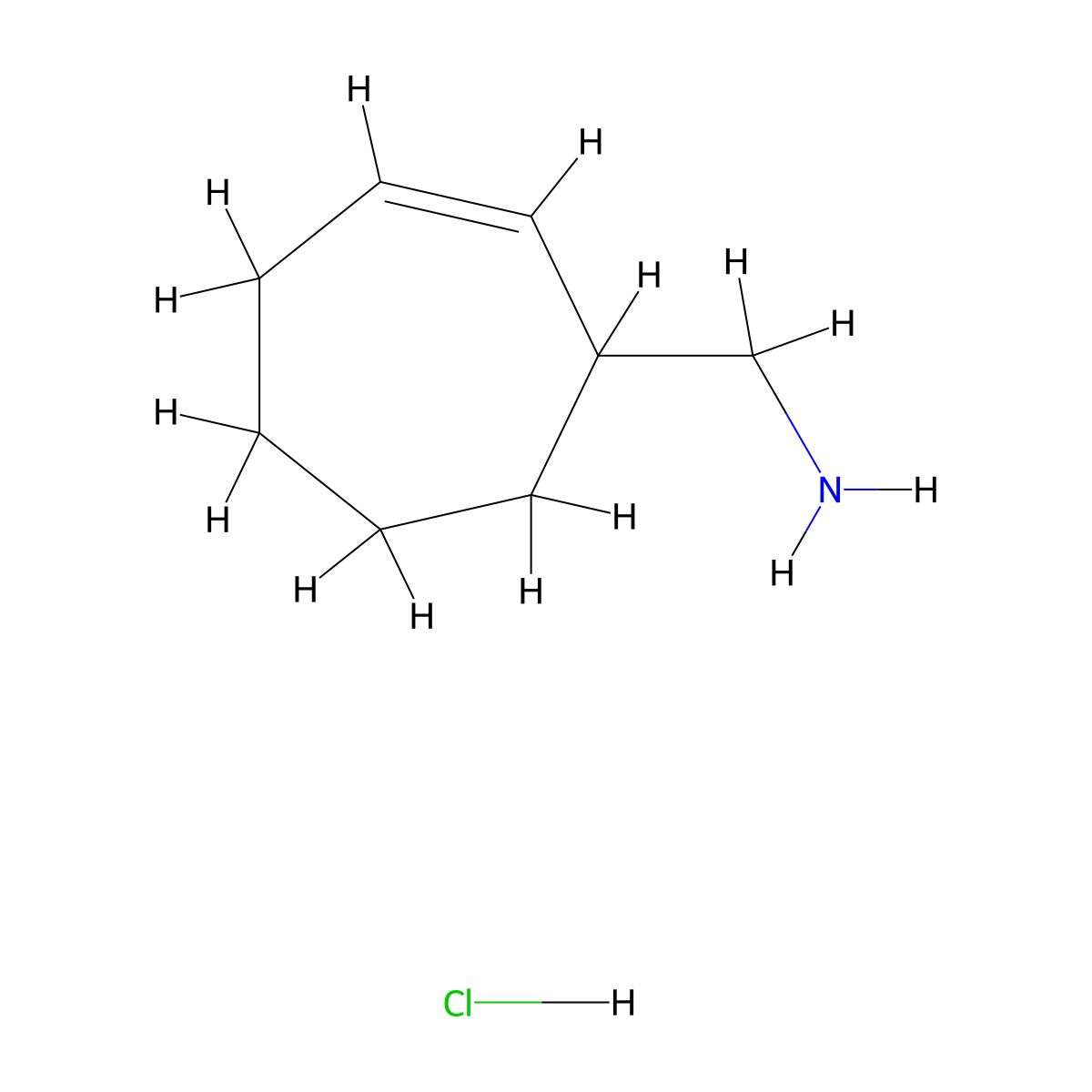 (Cyclohept-2-en-1-yl)methanamine hydrochloride molecular structure, CAS 2260937-69-5