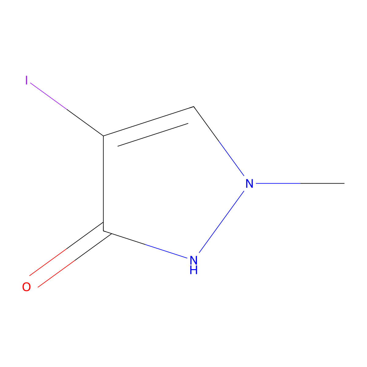 4-iodo-1-methyl-1H-pyrazol-3-ol molecular structure, CAS 2260937-70-8