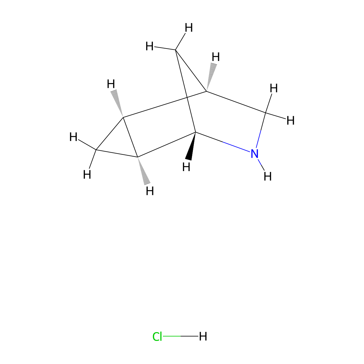 (1R,2S,4S,5S)-6-Azatricyclo[3.2.1.02,4]octane;hydrochloride molecular structure, CAS 2260937-71-9