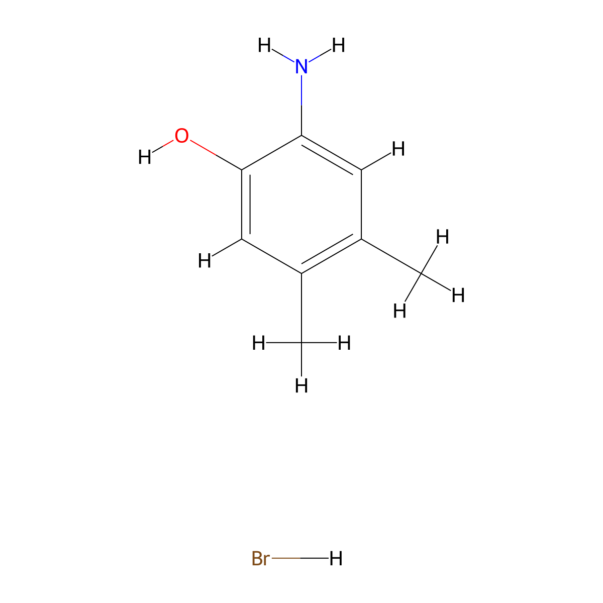 2-Amino-4,5-dimethylphenol hydrobromide molecular structure, CAS 2260937-72-0