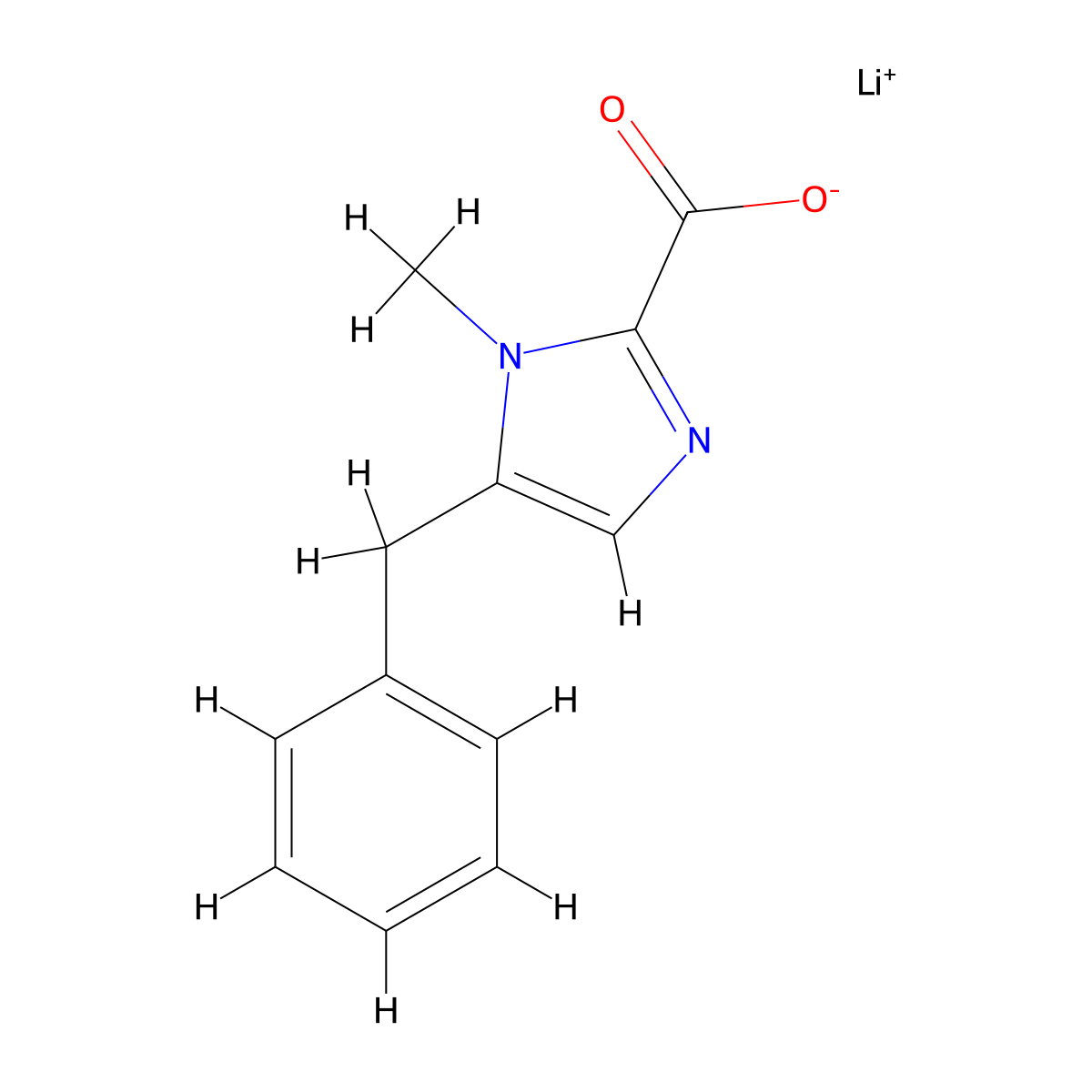 lithium 5-benzyl-1-methyl-1H-imidazole-2-carboxylate molecular structure, CAS 2260937-74-2