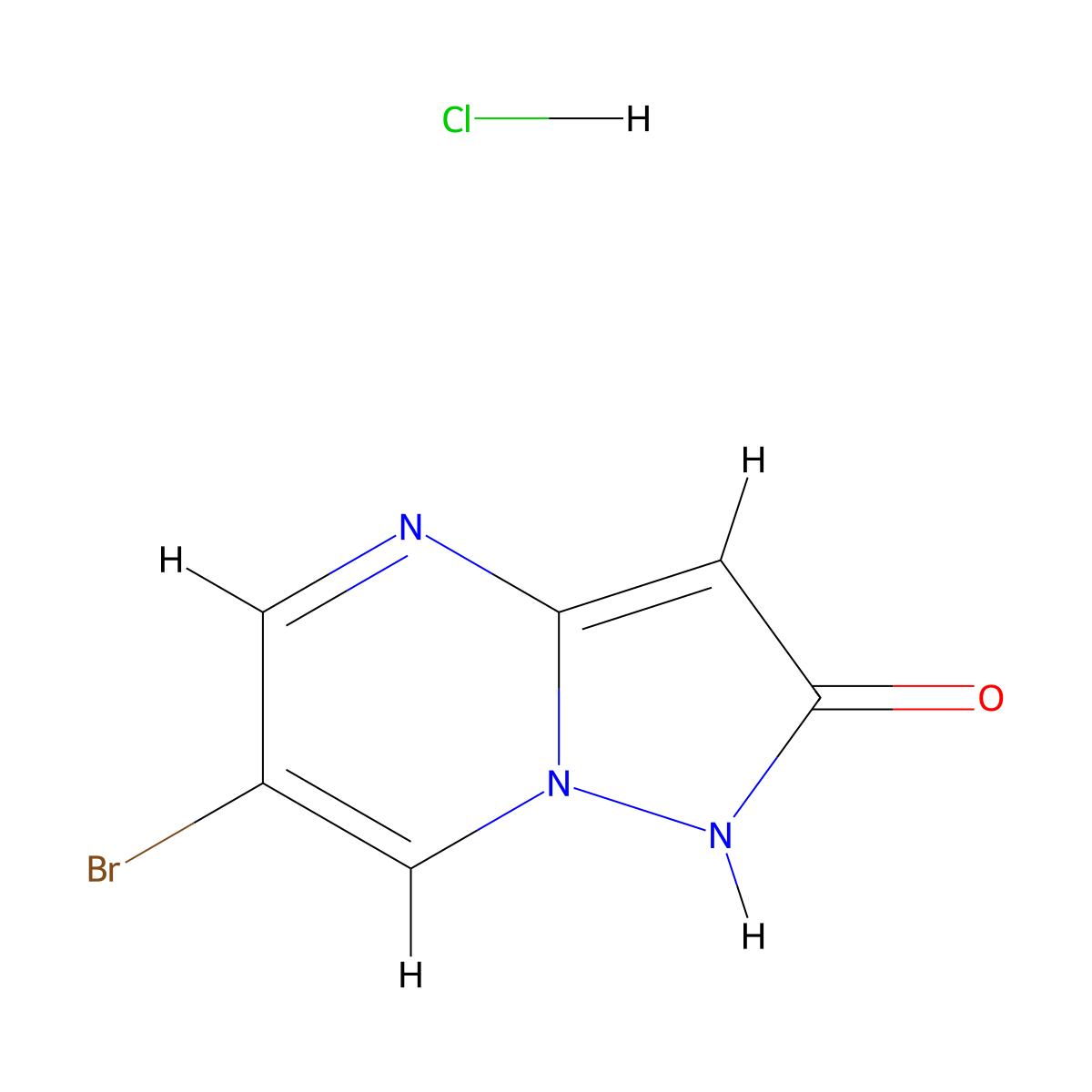 6-Bromopyrazolo[1,5-a]pyrimidin-2(1H)-one hydrochloride molecular structure, CAS 2260937-84-4