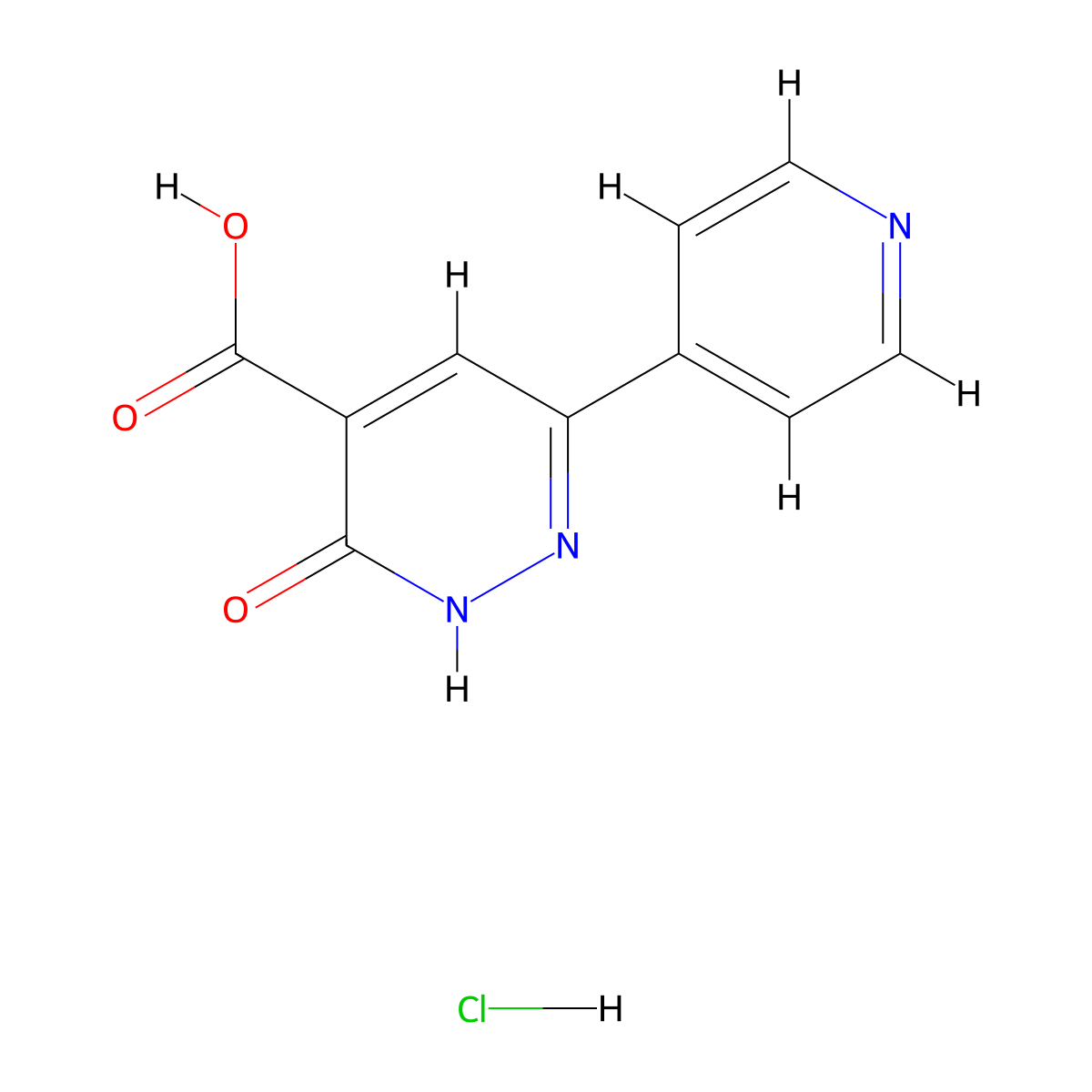 3-Hydroxy-6-(pyridin-4-yl)pyridazine-4-carboxylicacidhydrochloride molecular structure, CAS 2260937-88-8