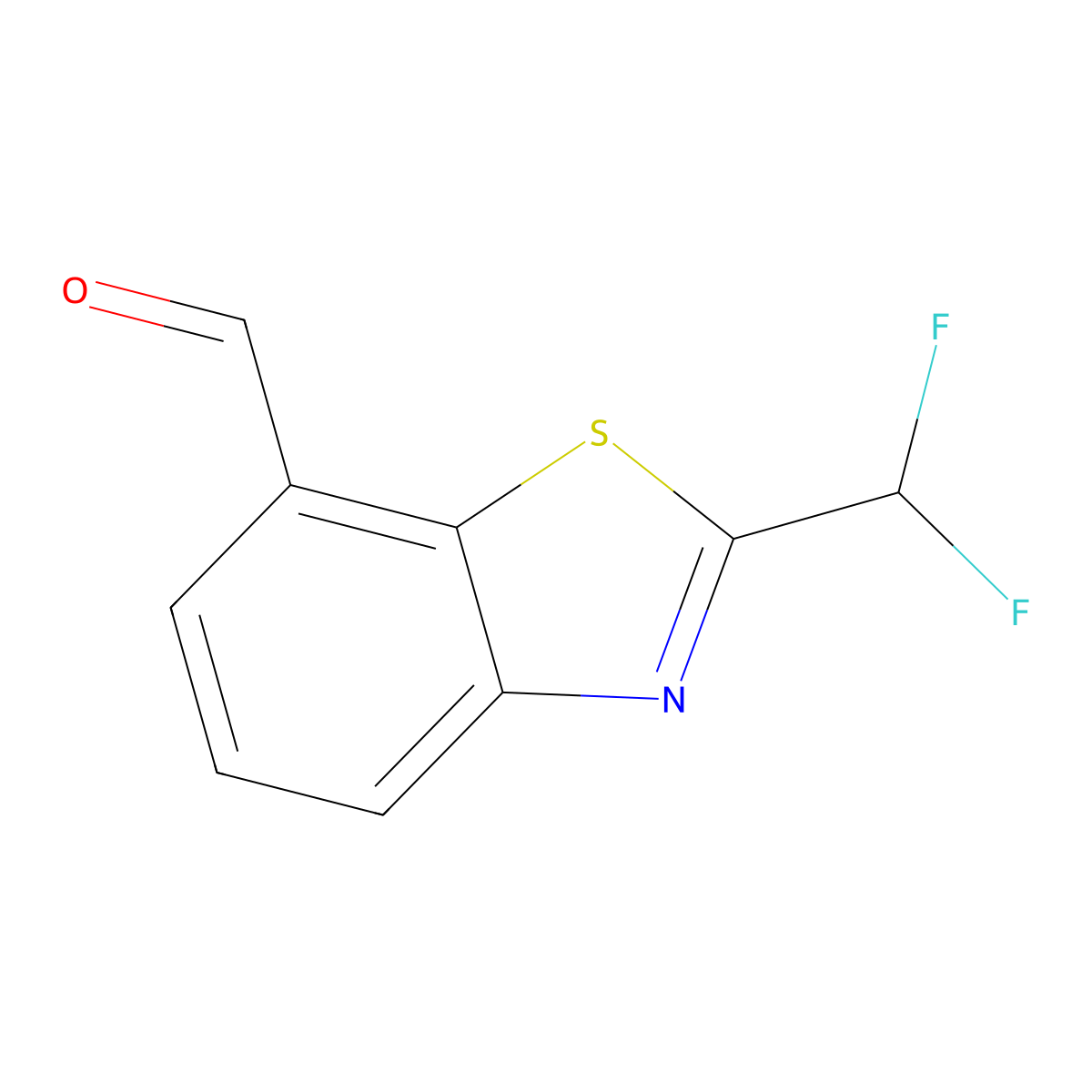 2-(Difluoromethyl)-1,3-benzothiazole-7-carbaldehyde molecular structure, CAS 2260937-92-4