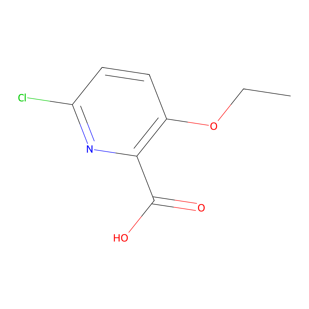 6-Chloro-3-ethoxypyridine-2-carboxylic acid molecular structure, CAS 2260937-94-6