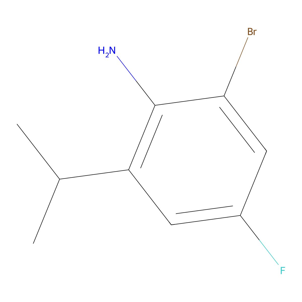 2-Bromo-4-fluoro-6-isopropylaniline molecular structure, CAS 2260959-41-7