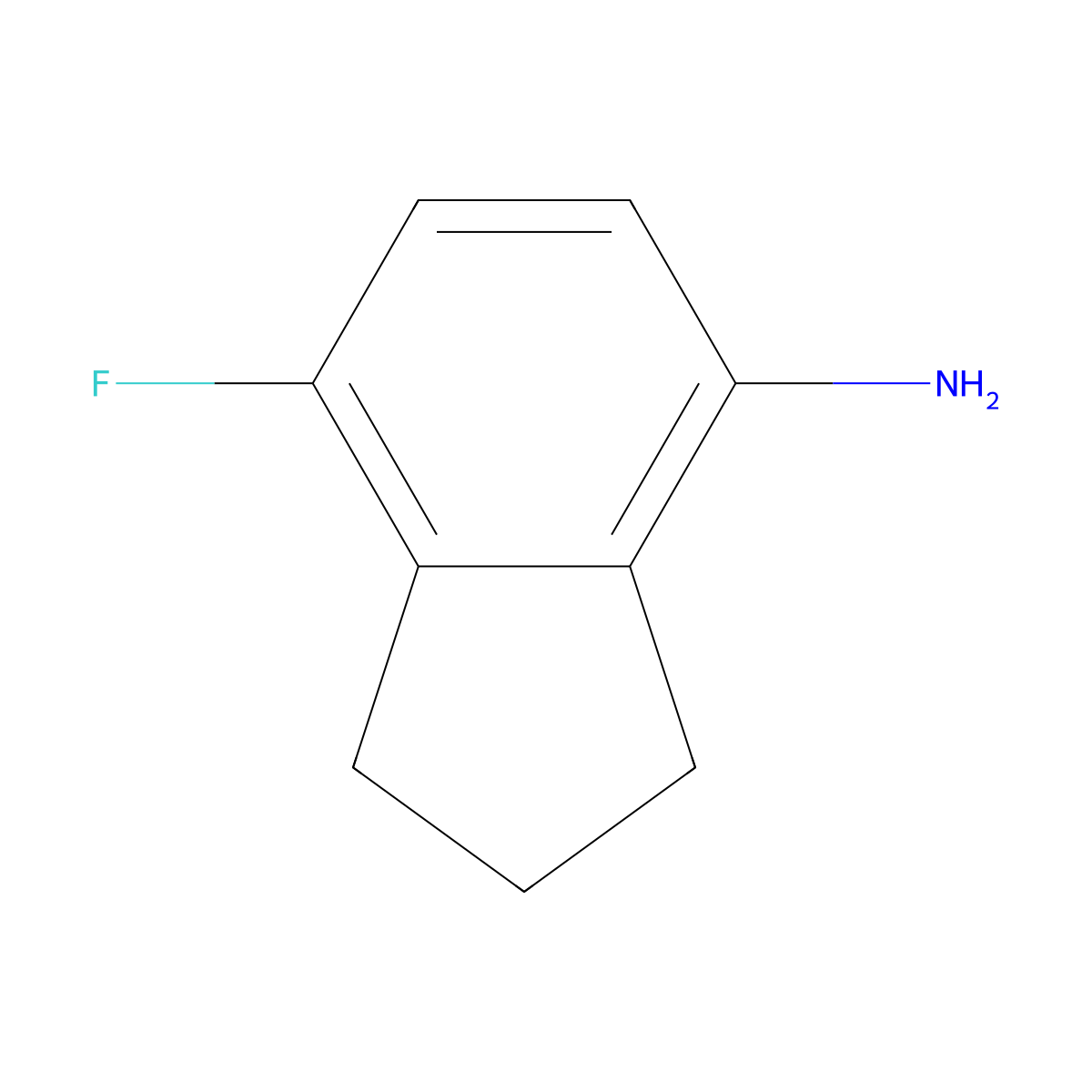 7-Fluoro-2,3-dihydro-1H-inden-4-amine molecular structure, CAS 2260959-52-0