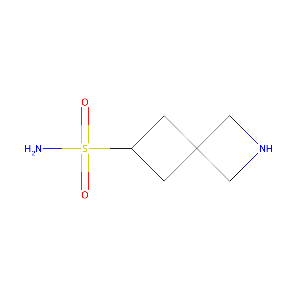 2-Azaspiro[3.3]heptane-6-sulfonamide molecular structure, CAS 2260968-63-4