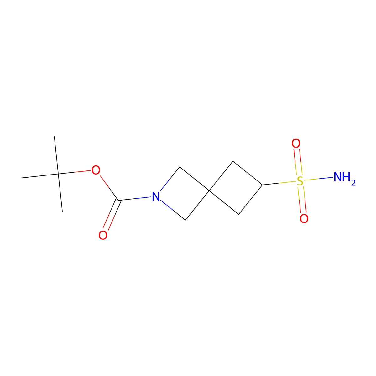 Tert-butyl 6-sulfamoyl-2-azaspiro[3.3]heptane-2-carboxylate molecular structure, CAS 2260973-27-9