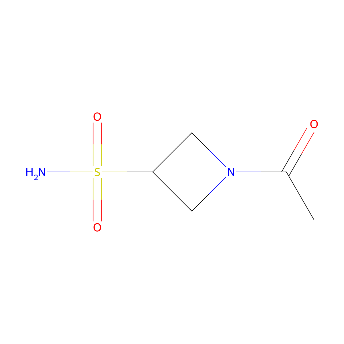 1-Acetylazetidine-3-sulfonamide molecular structure, CAS 2260973-40-6