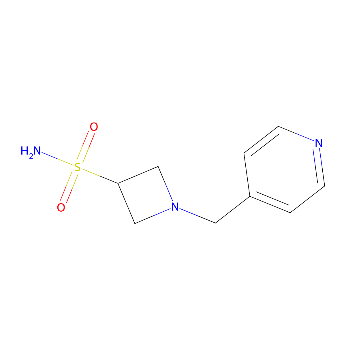 1-(4-pyridinylmethyl)-3-Azetidinesulfonamide molecular structure, CAS 2260973-77-9
