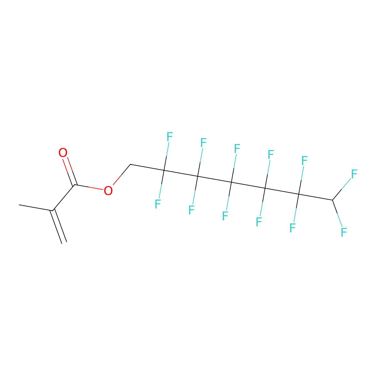 2,2,3,3,4,4,5,5,6,6,7,7-Dodecafluoroheptyl methacrylate molecular structure, CAS 2261-99-6