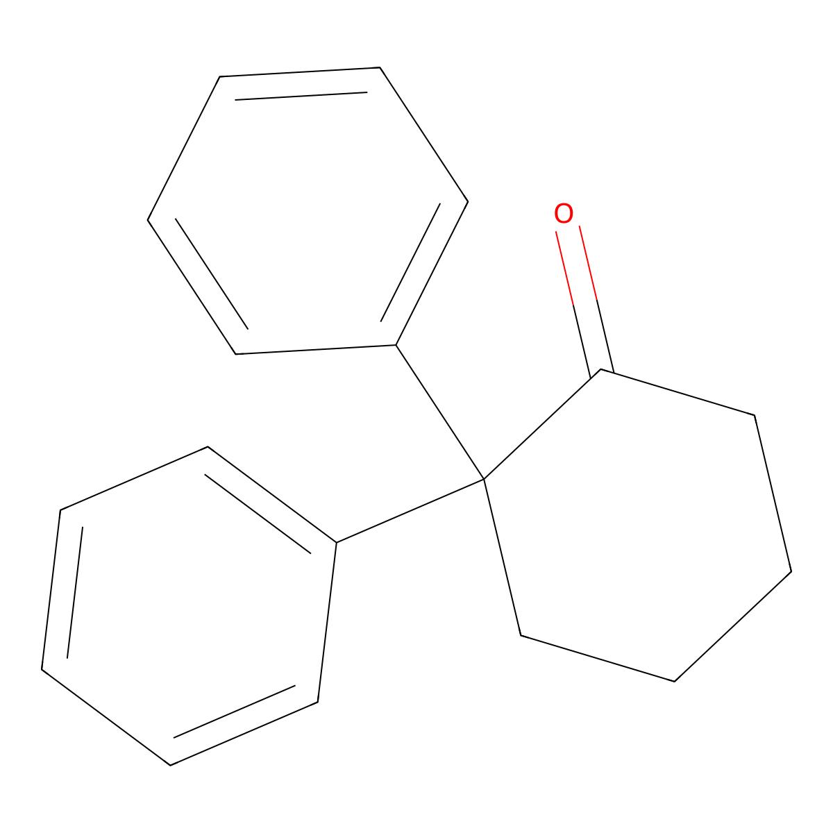 Cyclohexanone, 2,2-diphenyl- molecular structure, CAS 22612-62-0