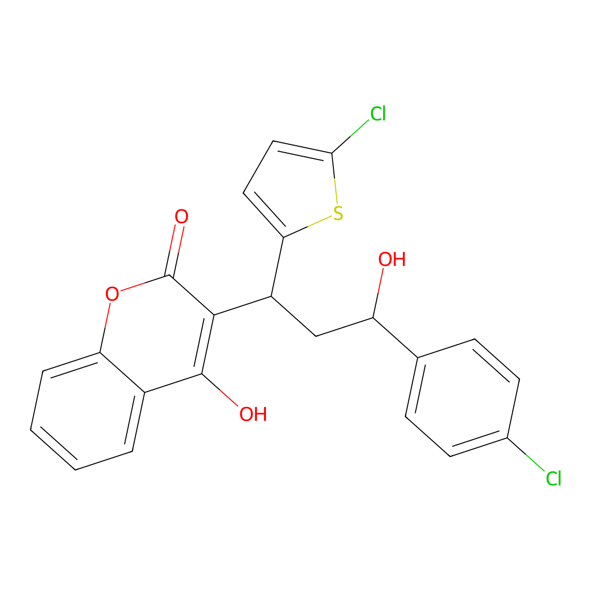 Tioclomarol molecular structure, CAS 22619-35-8