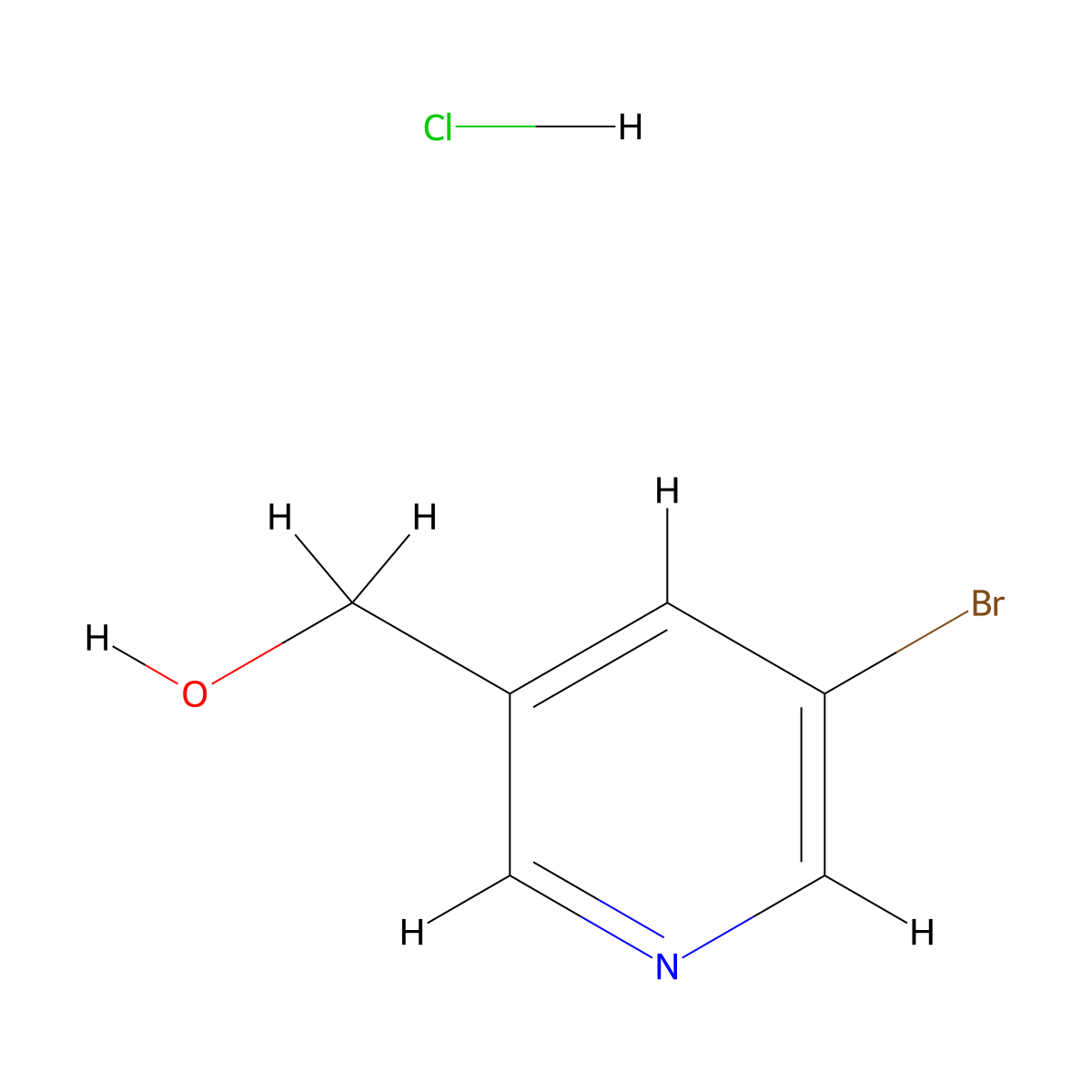 (5-Bromopyridin-3-yl)methanol hydrochloride molecular structure, CAS 22620-36-6