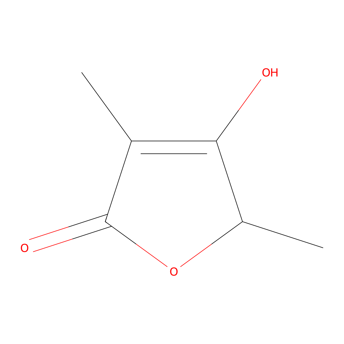 2(5H)-Furanone, 4-hydroxy-3,5-dimethyl- molecular structure, CAS 22621-29-0