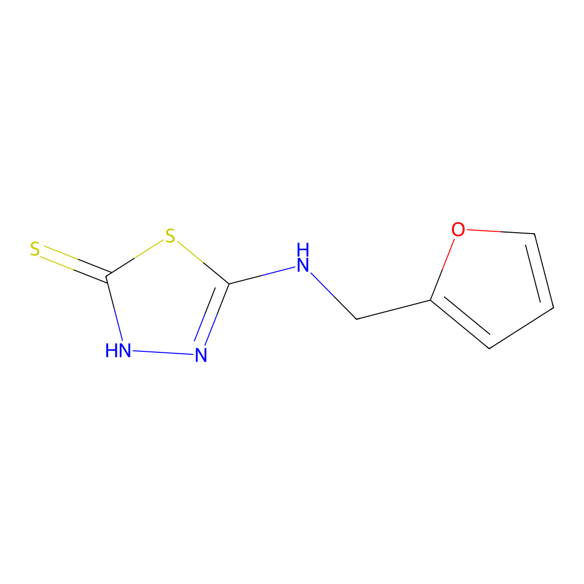 5-[(2-Furylmethyl)amino]-1,3,4-thiadiazole-2-thiol molecular structure, CAS 226211-34-3