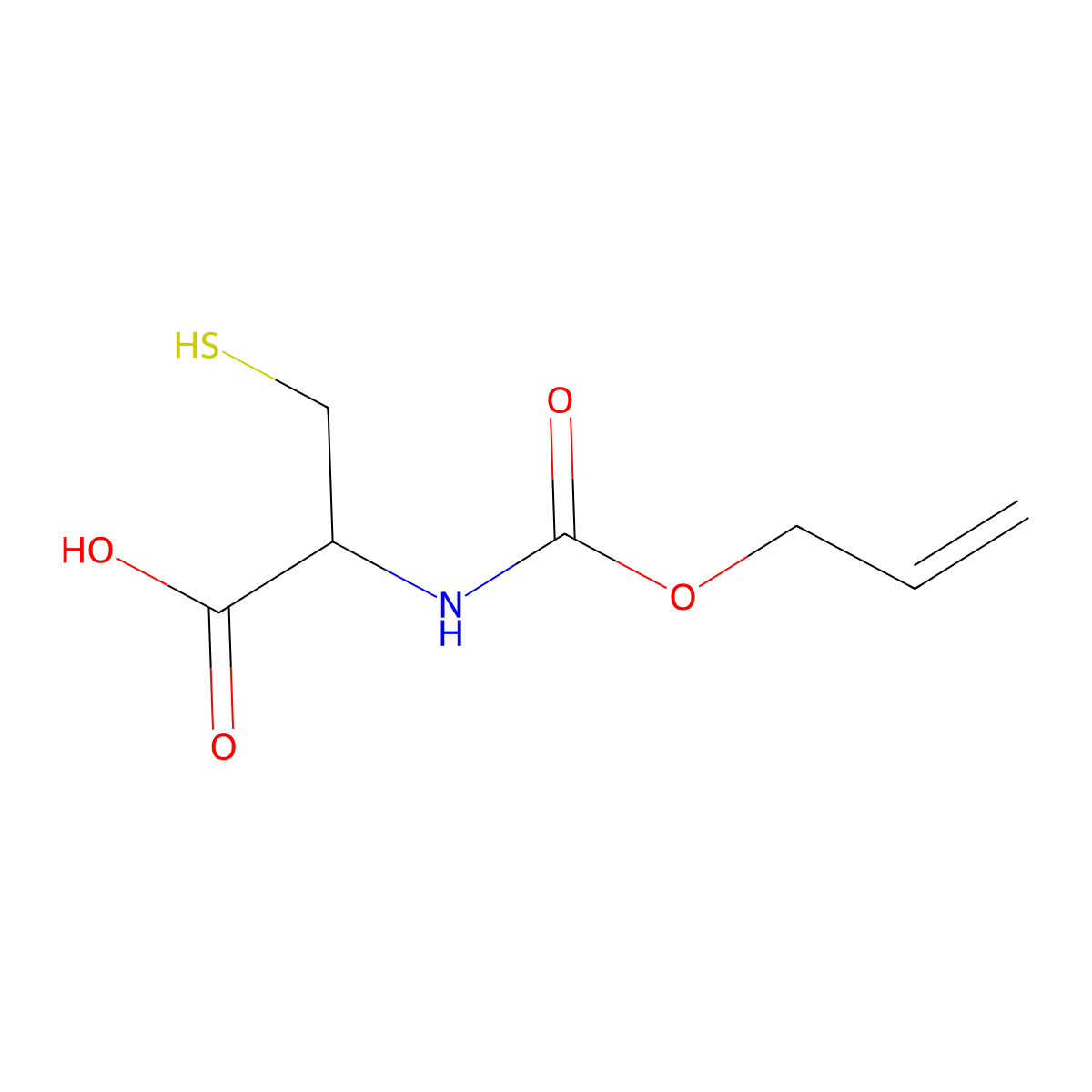 (2R)-2-{[(prop-2-en-1-yloxy)carbonyl]amino}-3-sulfanylpropanoic acid molecular structure, CAS 226215-05-0