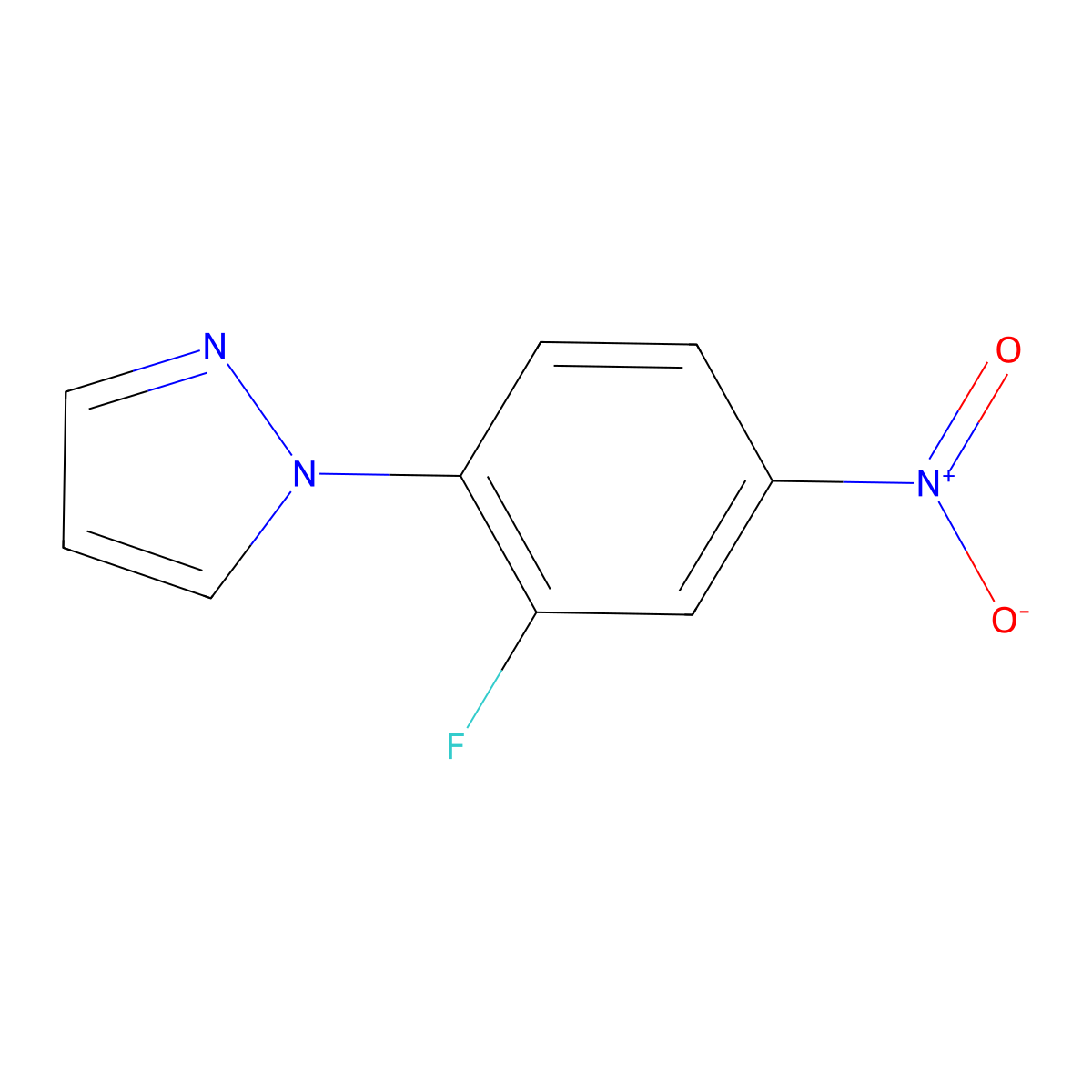 1-(2-fluoro-4-nitrophenyl)-1H-pyrazole molecular structure, CAS 226220-35-5