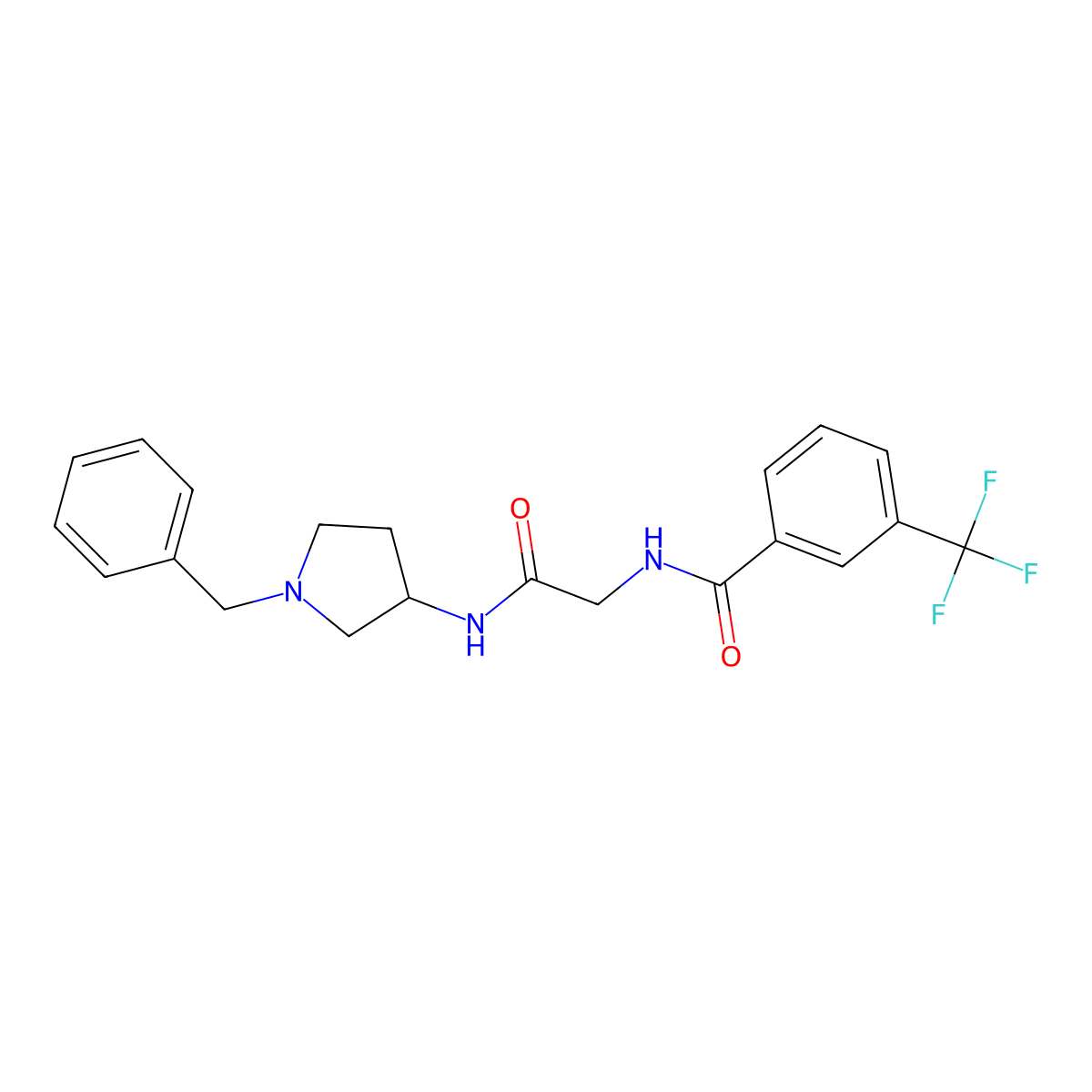 (R)-N-(2-((1-benzylpyrrolidin-3-yl)amino)-2-oxoethyl)-3-(trifluoromethyl)benzamide molecular structure, CAS 226228-88-2