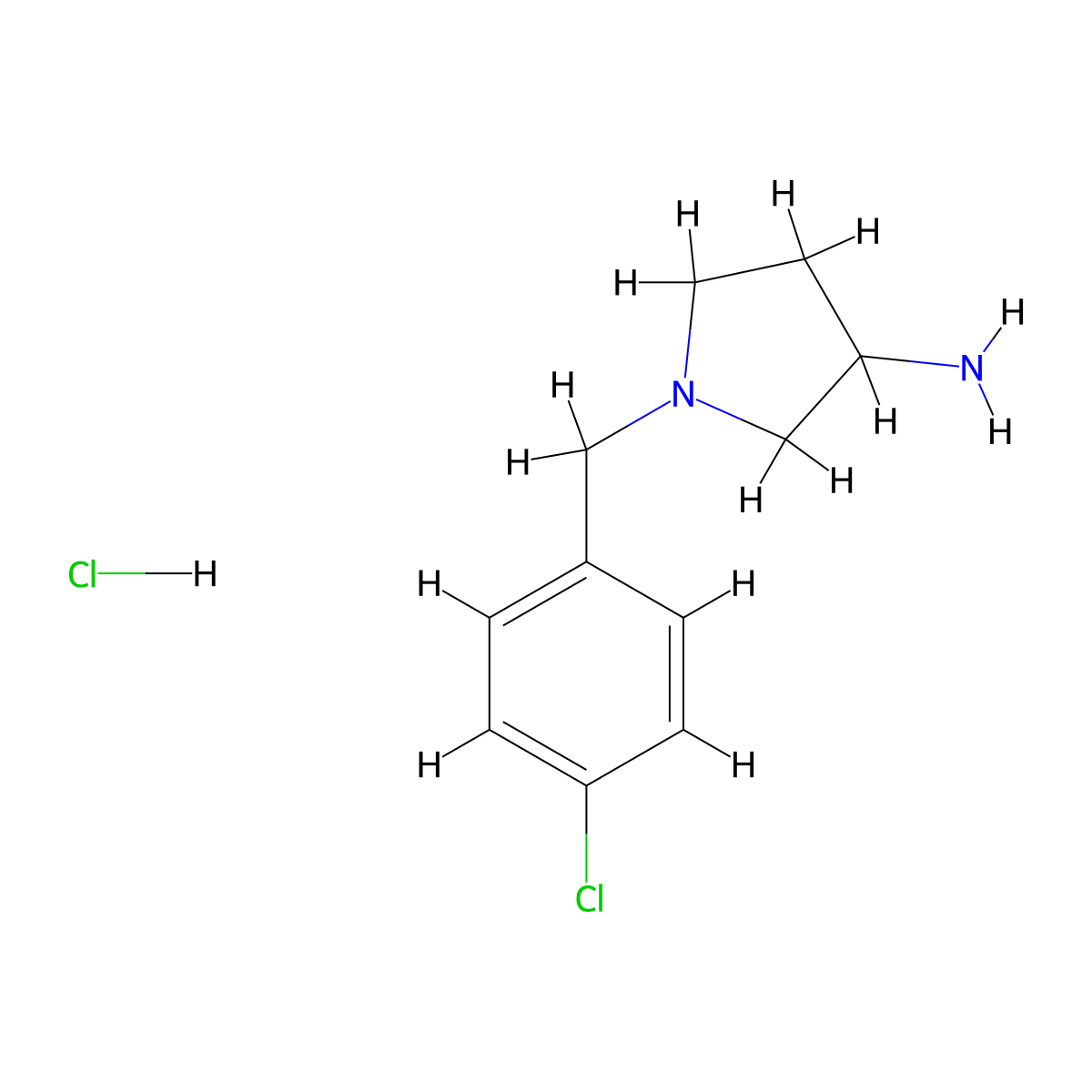 1-(4-Chlorobenzyl)pyrrolidin-3-amine hydrochloride molecular structure, CAS 226248-98-2