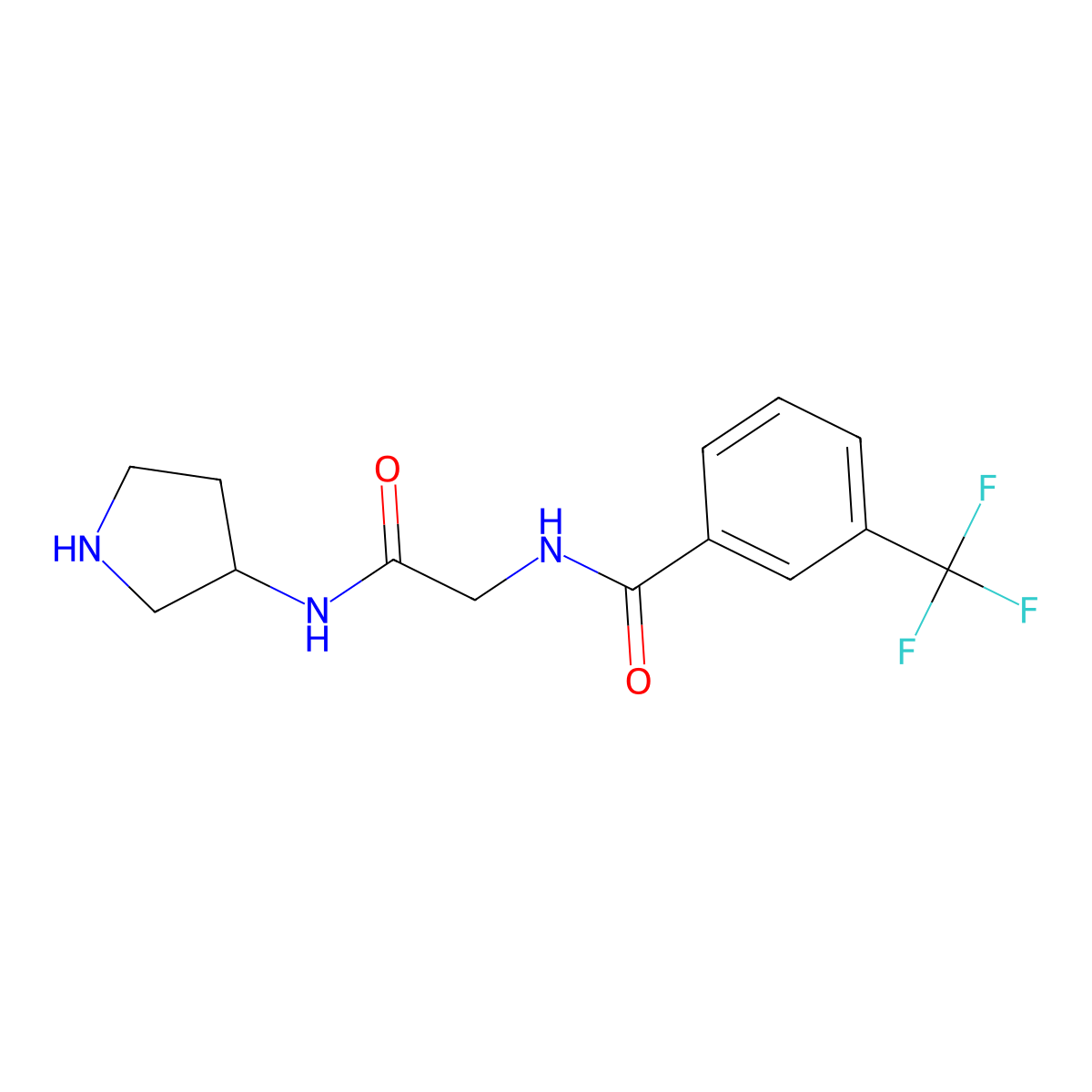 (R)-N-(2-oxo-2-(pyrrolidin-3-ylamino)ethyl)-3-(trifluoromethyl)benzamide molecular structure, CAS 226249-16-7