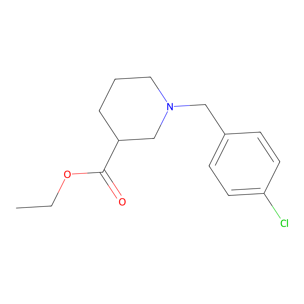 Ethyl 1-(4-chlorobenzyl)piperidine-3-carboxylate molecular structure, CAS 226249-32-7