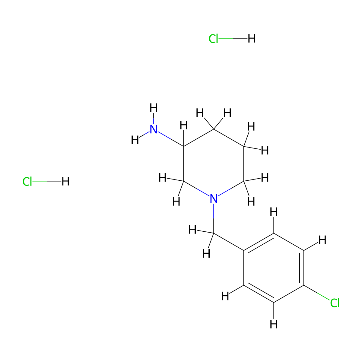 1-(4-Chlorobenzyl)piperidin-3-amine dihydrochloride molecular structure, CAS 226249-34-9