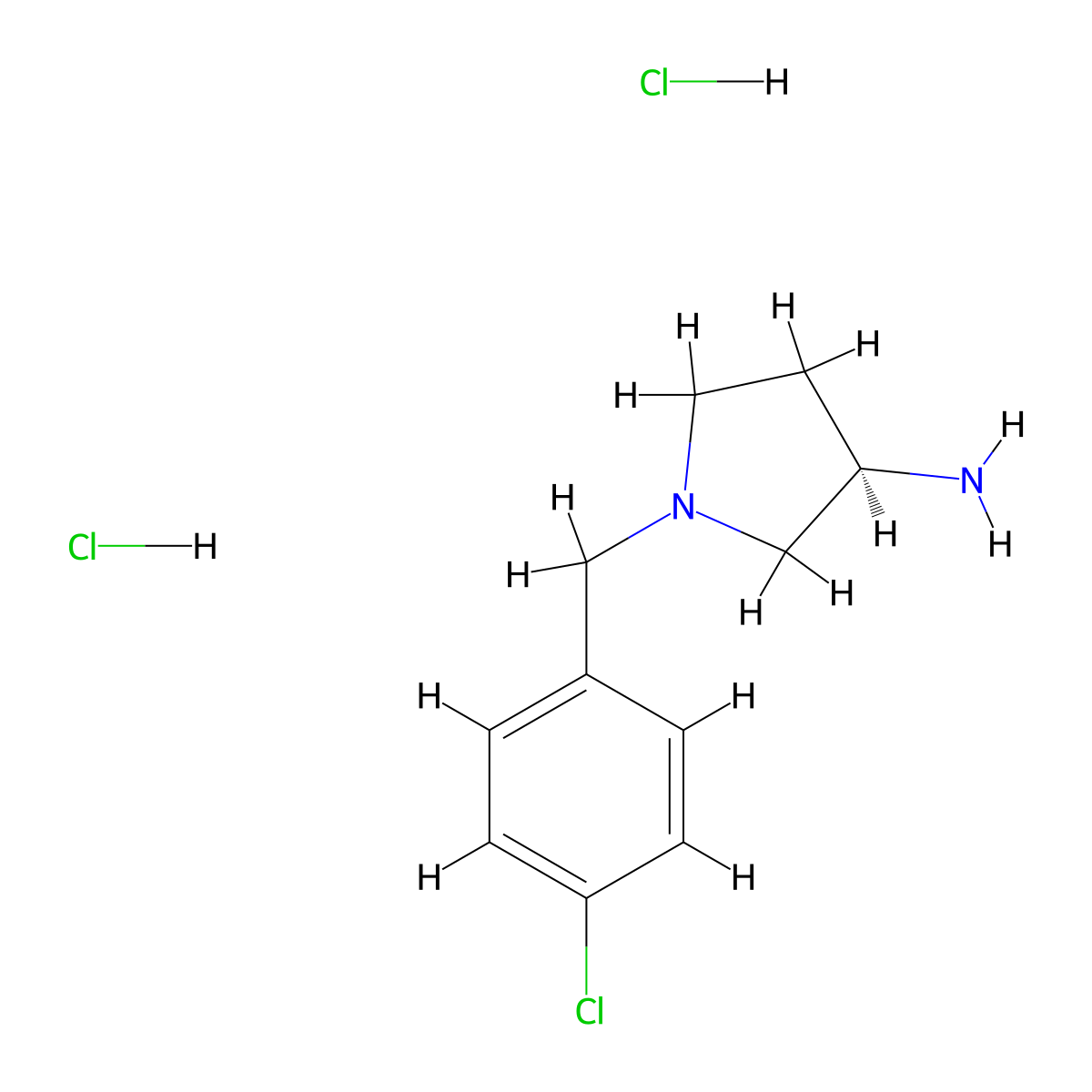 (R)-1-(4-Chlorobenzyl)pyrrolidin-3-amine dihydrochloride molecular structure, CAS 226249-94-1